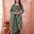green straight cotton floral sequins work kurta trouser dupatta set