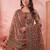 mustard straight cotton floral sequins work kurta trouser dupatta set