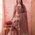 peach straight cotton floral sequins work kurta trouser dupatta set