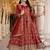 Dark orange cosmo silk  party wear embroidery anarkali  suit set
