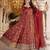 Dark orange cosmo silk  party wear embroidery anarkali  suit set