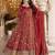 Dark orange cosmo silk  party wear embroidery anarkali  suit set