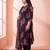 black cotton aline plus size kurta trouser dupatta set