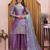 Teal lavender fendy silk party wear sharara suit set