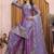 Teal lavender fendy silk party wear sharara suit set