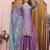 Teal lavender fendy silk party wear sharara suit set