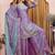 Teal lavender fendy silk party wear sharara suit set