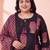 black cotton aline plus size kurta trouser dupatta set