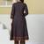 navy blue floral a-line sequins work kurta and trouser with dupatta set