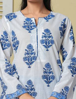white cotton straight short kurta farsi salwar set 4