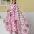 Yufta pink cotton kalidaar style kurta pant dupatta set