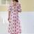 Yufta pink cotton kalidaar style kurta pant dupatta set