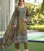 olive lawn cotton digital printed dress material