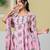 Yufta pink cotton kalidaar style kurta pant dupatta set