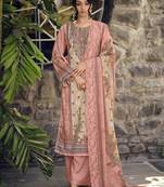  peach lawn cotton digital printed dress material