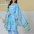 blue cotton maternity kurta pant with dupatta set