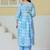 blue cotton maternity kurta pant with dupatta set