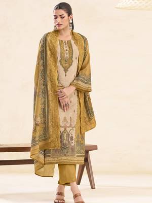  mustard lawn cotton digital printed dress material 3