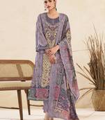  lavender lawn cotton digital printed dress material