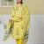 yellow cotton straight kurta pant dupatta set