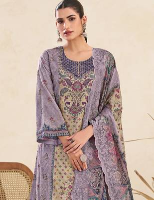  lavender lawn cotton digital printed dress material 4