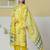 yellow cotton straight kurta pant dupatta set