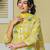 yellow cotton straight kurta pant dupatta set