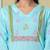 Yufta sky blue cotton kurta pant dupatta set