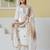 off white roman silk embroidery straight lining kurta pant dupatta set