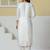 off white roman silk embroidery straight lining kurta pant dupatta set