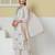 off white roman silk embroidery straight lining kurta pant dupatta set