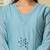 blue mul chanderi embroidery a line kurta pant dupatta set