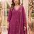 Yufta purple mal chanderi kurta dupatta pant set