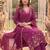 Yufta purple mal chanderi kurta dupatta pant set