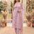 pink printed slik blend kurta dupatta pant set