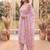pink printed slik blend kurta dupatta pant set