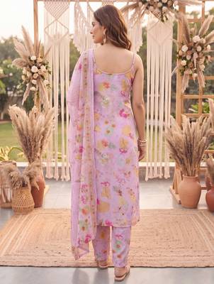 pink printed slik blend kurta dupatta pant set 3