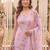 pink printed slik blend kurta dupatta pant set