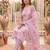 pink printed slik blend kurta dupatta pant set