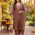 brown chanderi cotton lining kurta dupatta pant set