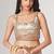 Soft Ivory-white features lavish gold sequin, thread embroidered with floral printed Organza Indian Traditional Saree