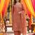 Yufta rust tissue lining kurta dupatta pant set