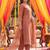 Yufta rust tissue lining kurta dupatta pant set