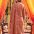 Yufta rust tissue lining kurta dupatta pant set