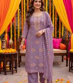 lavender tissue lining kurta dupatta pant set