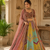 multicolor Color Handwork crystal beads Sequins Embroidery Multi Thread Silk blend Lehenga choli set