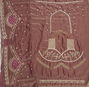 multicolor Color Handwork crystal beads Sequins Embroidery Multi Thread Silk blend Lehenga choli set 5