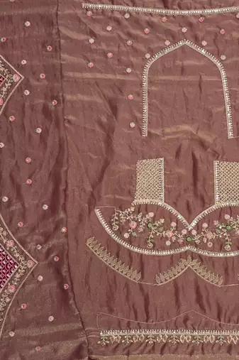multicolor Color Handwork crystal beads Sequins Embroidery Multi Thread Silk blend Lehenga choli set