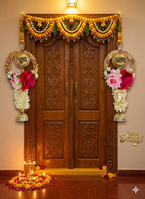  handmade wall hanging decorative door toran tassel religious home decorations (pack of 2) 2