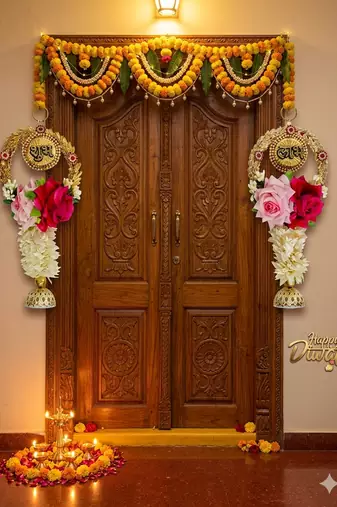  handmade wall hanging decorative door toran tassel religious home decorations (pack of 2)